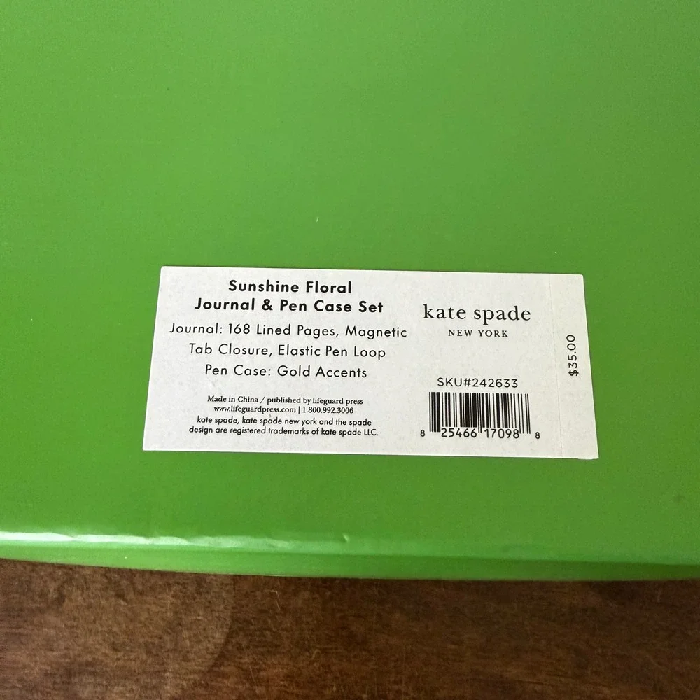 Kate Spade New York Sunshine Floral Journal and Pen Case Set New in Box